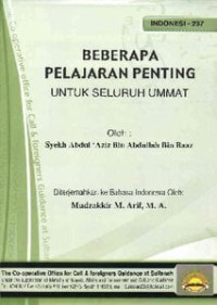 Image of Beberapa Pelajaran Penting untuk Seluruh Ummat